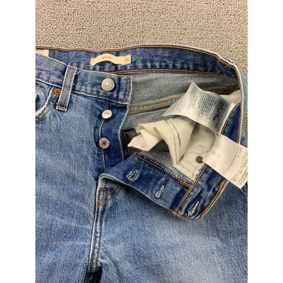 Levi's Wedgie Premium Jeans Women 26 Blue Denim Waterless Stretch Button Fly - Picture 10 of 13